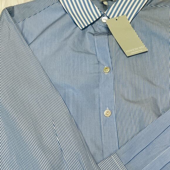 HINSON WU SHIRT DIANE MIXED STRIPES BLUE & WHITE 1610075 - Picture 3 of 6